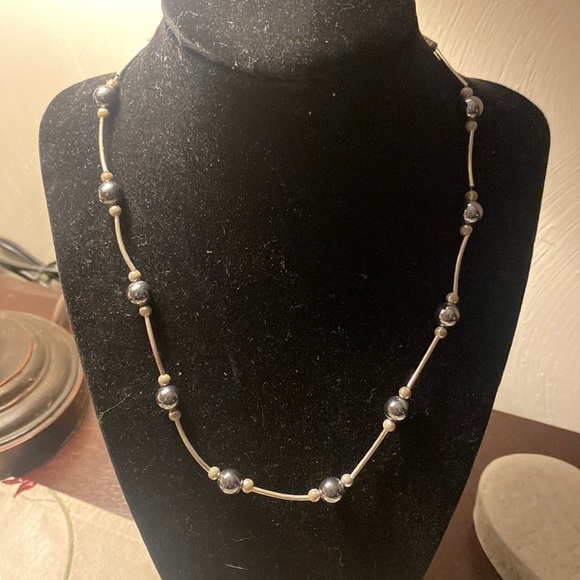 Like NEW Metal bars and beads Necklase - Picture 1 of 2